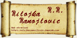 Milojka Manojlović vizit kartica